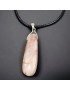 Pendentif Kunzite sur cordon simili cuir