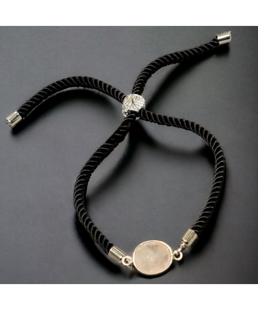 Bracelet Quartz rose facetté sur cordon