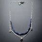 Collier Lapis-lazuli Pierres rondes 3mm Acier