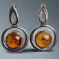 Boucles Ambre Argent 925
