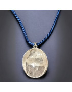 Pendentif Cristal de roche fantôme Argent 925 sur cordon