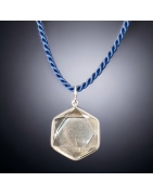 Pendentif Cristal de roche hexaèdre Argent 925 sur cordon