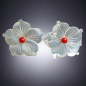 Boucles Nacre & Corail Fleur