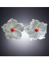 Boucles d'oreilles Nacre & Corail Fleur