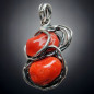Pendentif Corail rouge Argent 925