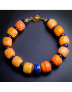 Bracelet Corail & Lapis-lazuli