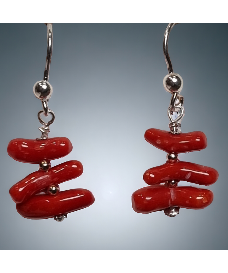 Boucles Corail baroque Argent 925