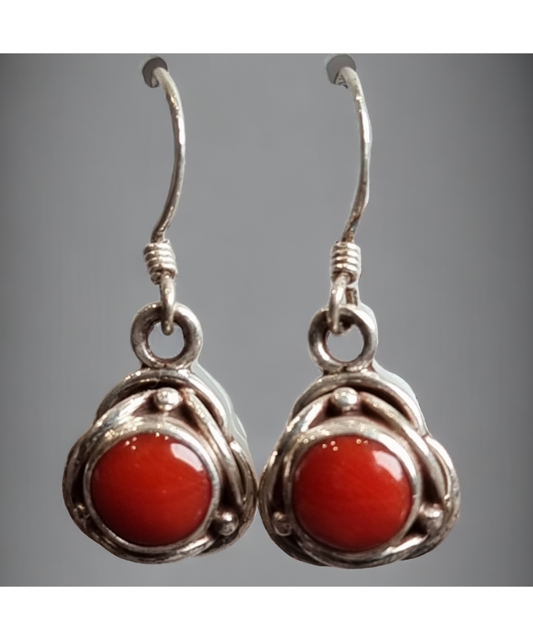 Boucles Corail Argent 925