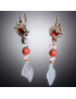 Boucles Corail & Quartz rose