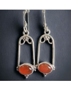 Boucles Cornaline Argent 925
