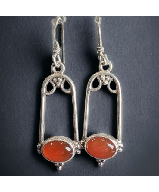 Boucles Cornaline Argent 925