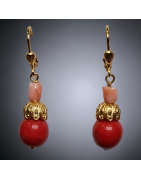 Boucles Corail & Quartz rose