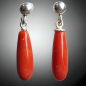 Boucles Corail gouttes Argent 925