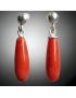 Boucles Corail gouttes Argent 925