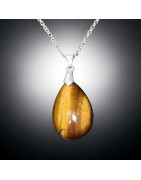 Pendentif Œil de tigre avec chaîne