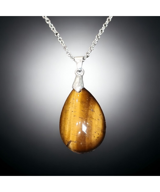 Pendentif Œil de tigre avec chaîne