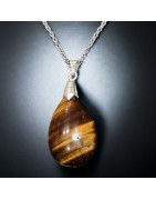 Pendentif Œil de tigre avec chaîne