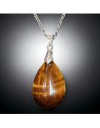 Pendentif Œil de tigre avec chaîne