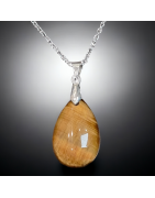 Pendentif Œil de tigre avec chaîne
