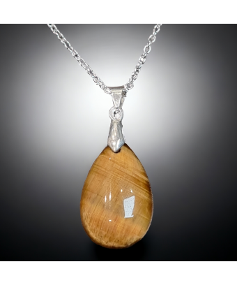 Pendentif Œil de tigre avec chaîne