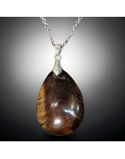 Pendentif Œil de tigre avec chaîne