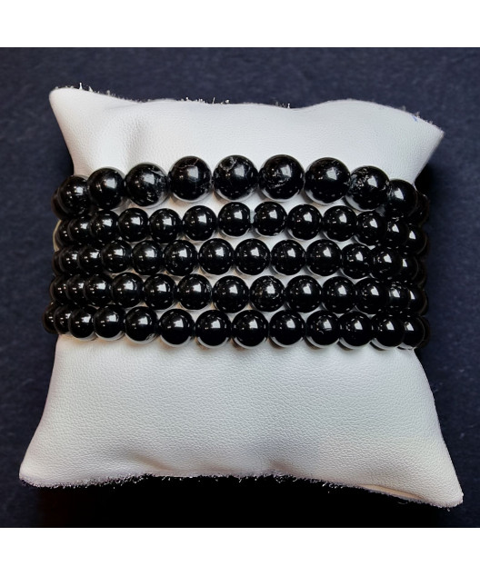 Bracelet Tourmaline noire Pierres rondes (s)
