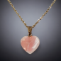 Pendentif Corail rose cœur avec chaîne plaquée or