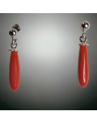 Boucles Corail gouttes Argent 925