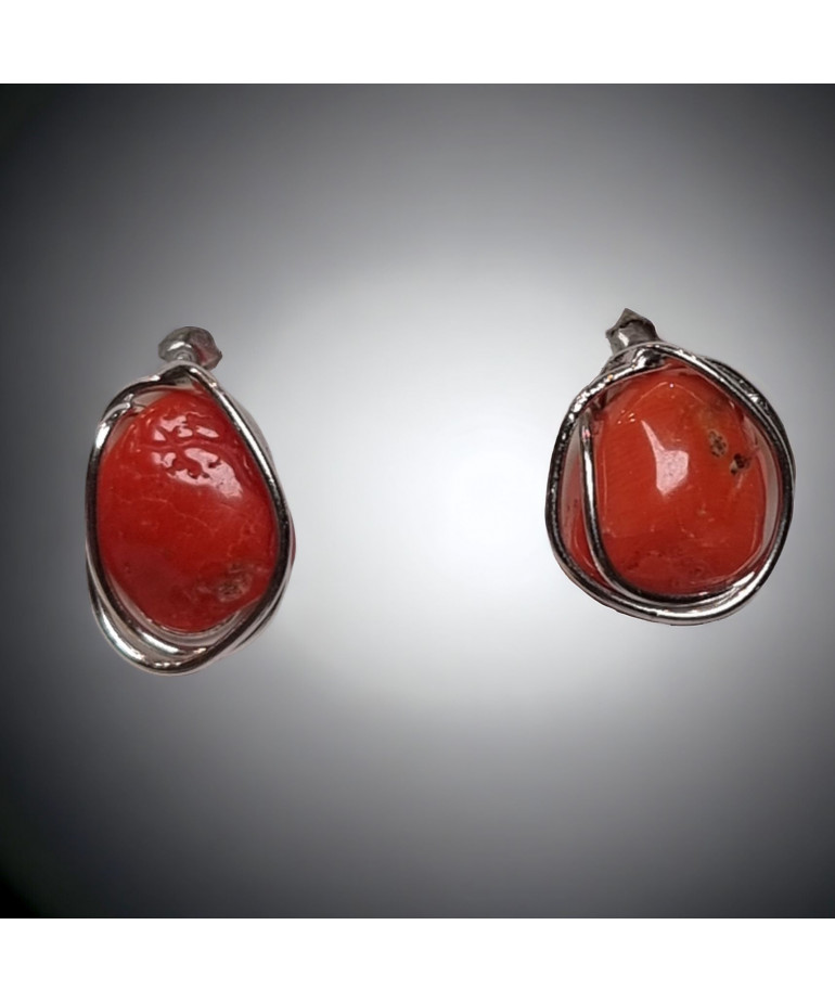 Boucles Corail Argent 925