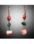 Boucles Corail rose & Emeraude Argent 925