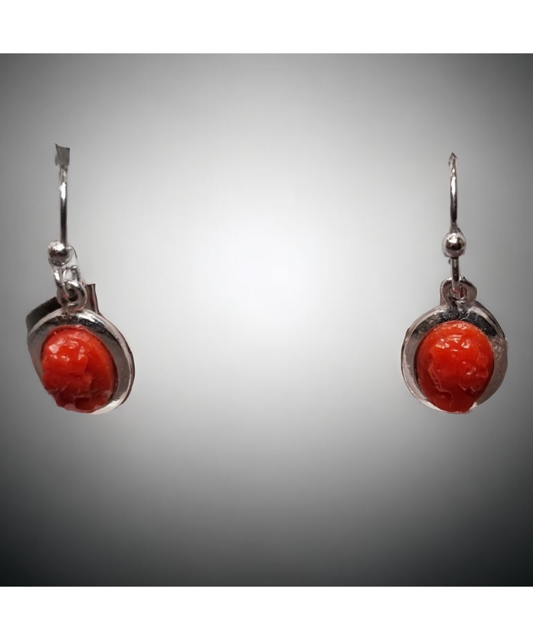 Boucles Corail Argent 925