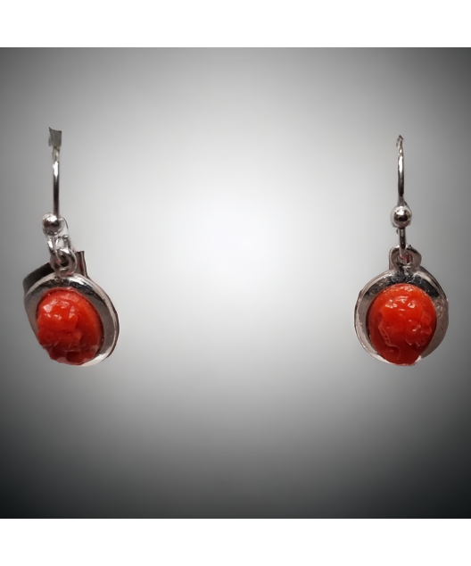 Boucles Corail Argent 925
