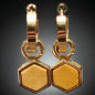 Boucles Jaspe mokaïte plaquées or