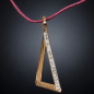 Pendentif Zirconium plaqué or rose sur cordon
