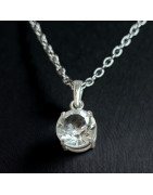 Pendentif Cristal de roche Argent 925 avec chaîne