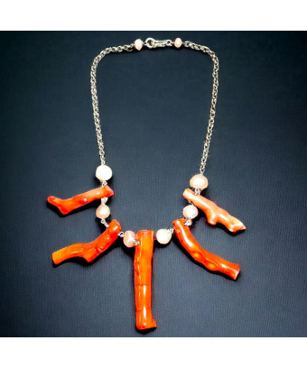 Collier Corail rouge &...