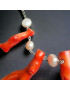 Collier Corail rouge & Perles Mabé Argent 925