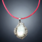 Pendentif Perle Mabé & Zirconium sur cordon réglable