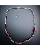 Collier Corail avec chaîne maillons Argent 925