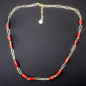 Collier Corail avec chaîne maillons Argent 925 Plaqué or