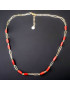 Collier Corail avec chaîne maillons Argent 925 Plaqué or