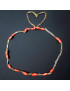 Collier Corail avec chaîne maillons Argent 925 Plaqué or
