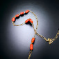 Collier Corail avec chaîne maillons Argent 925 Plaqué or