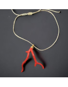 Pendentif Corail sur cordon réglable