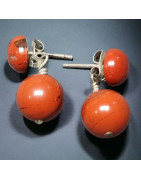 Boucles Jaspe rouge Argent 925