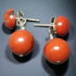Boucles Jaspe rouge Argent 925