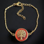 Bracelet Cornaline Arbre de vie Acier doré