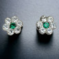 Boucles Zirconium fleur facettée