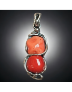 Pendentif Corail rouge Argent 925