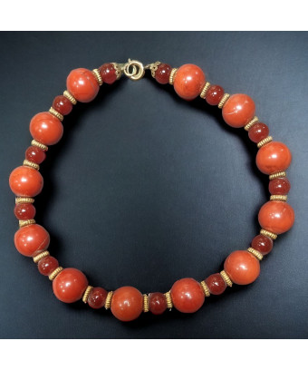 Collier Jaspe rouge &...